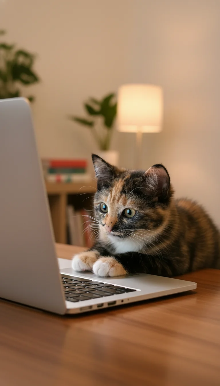 Use the attached cat photo as the identity reference for the cat’s coat pattern, face shape, fur color, ear shape, whiskers, and overall appearance.

Vertical 9:16 composition. In the center of the frame, a fluffy cat from the reference photo sits in a ha