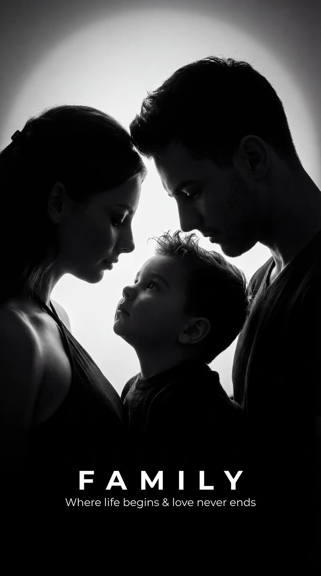 Use the uploaded image ONLY for face and identity reference of all subjects. Do not alter facial structure, skin tone, age, or likeness. Maintain accurate identity for each person.
Create a 4:5 aspect ratio, high-contrast black-and-white cinematic silhoue
