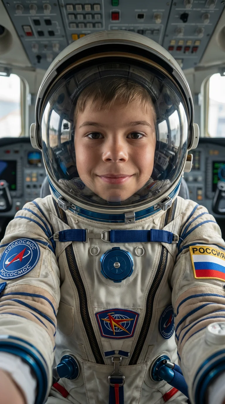 Фотореалистичное цветное изображение, вертикальный формат 9:16, экстремальный крупный план, селфи.

❗️ABSOLUTE IDENTITY LOCK 1:1 — строго сохранить внешность ребёнка без изменений (черты лица, пропорции, текстура кожи, без ретуши и стилизации).

Композици