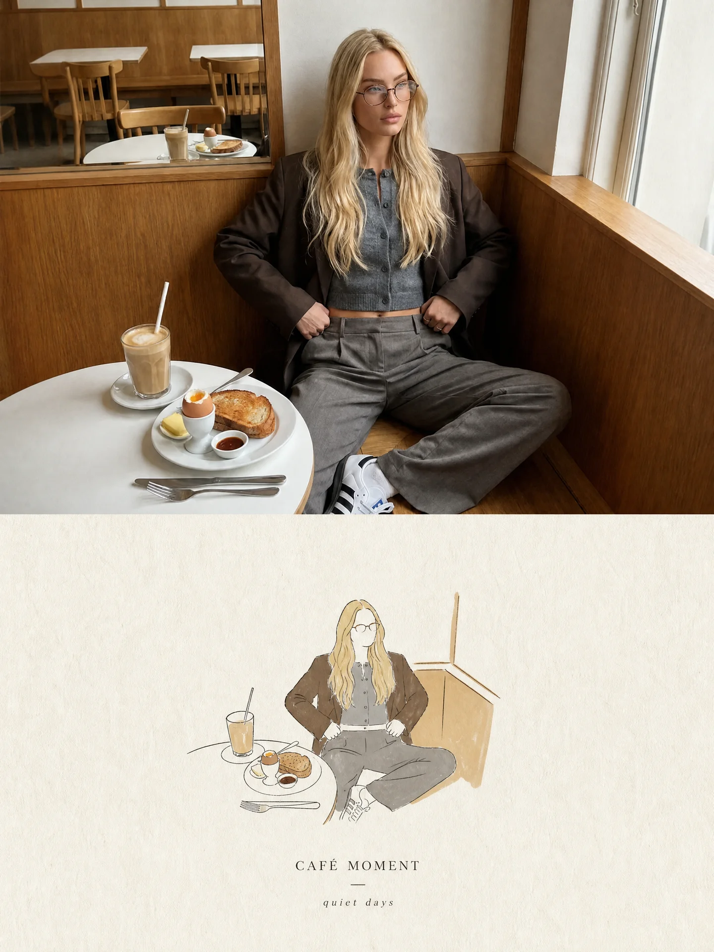 Create one independent high-end editorial poster for each uploaded photo. Do not combine multiple photos into a collage. Each photo must be processed and output as a separate poster.


OVERALL FORMAT


Strict 3:4 vertical composition.


Divide the canvas 