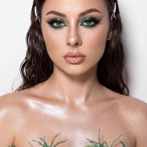 Create a portrait, a close-up of a girl’s face in a high fashion style. The hair is long and shiny, styled in a marine-inspired look with a wet hair effect, with small silver metal hair clips with sparkling white rhinestones securing the sides.

Dramatic 