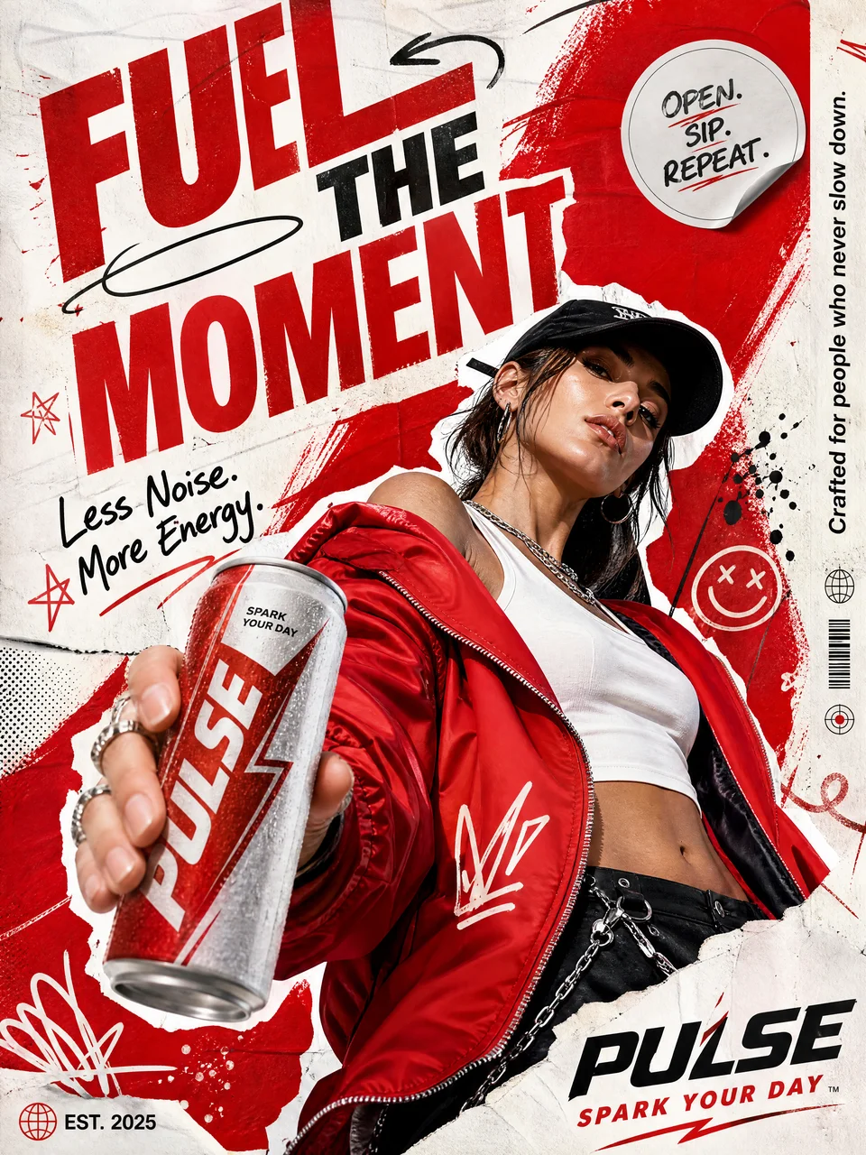 Modern commercial advertising poster for a premi