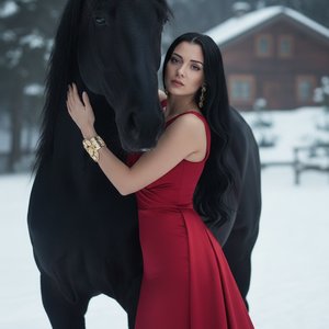В этой фотографии у девушки сделать глаза карие