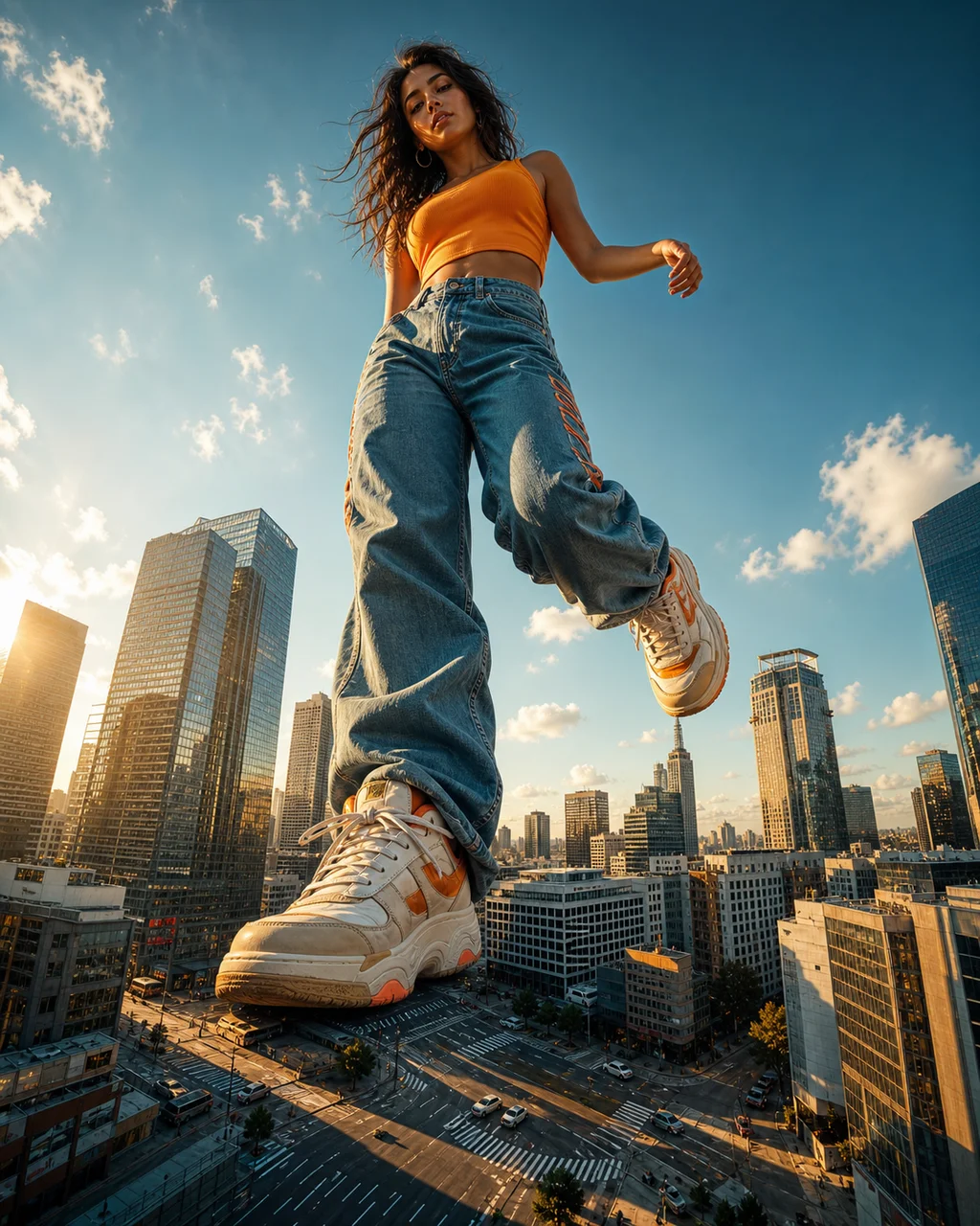 Surreal giant fashion editorial campaign. A styl