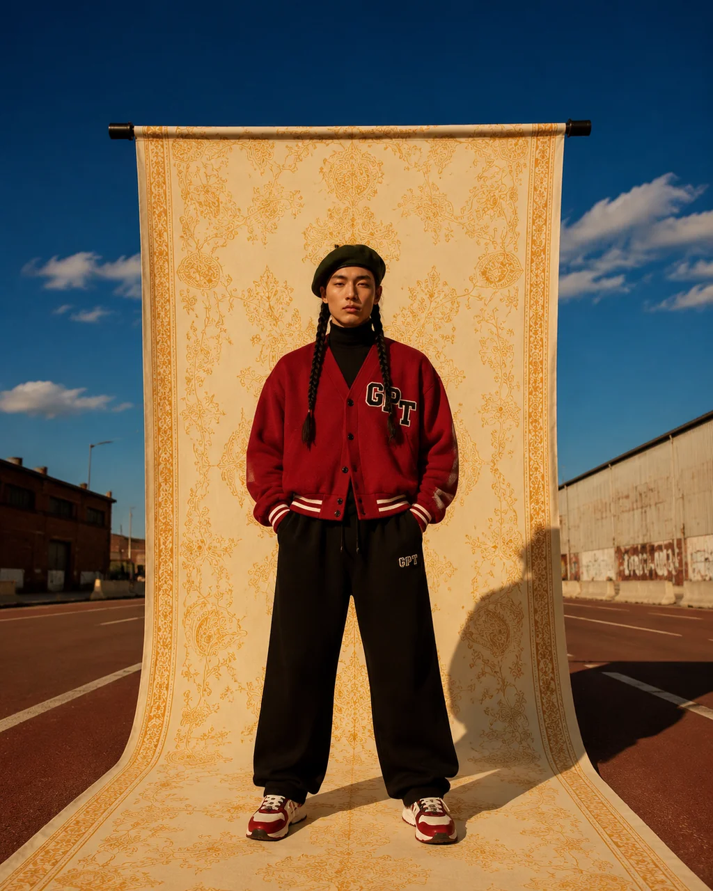 Editorial fashion campaign photograph, cinematic
