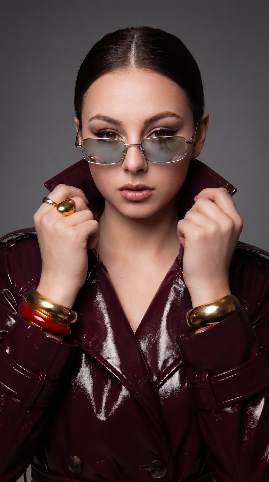 A Girl, butterfly lighting, paramount lighting, beauty dish placed high, glamorous studio photography, soft elegant shadows, high-end fashion editorial, flawless skin, sharp focus, 8k
