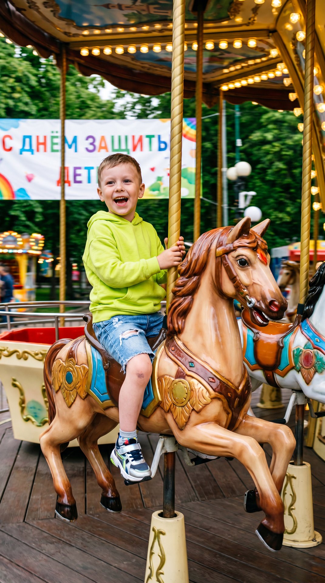 На карусели