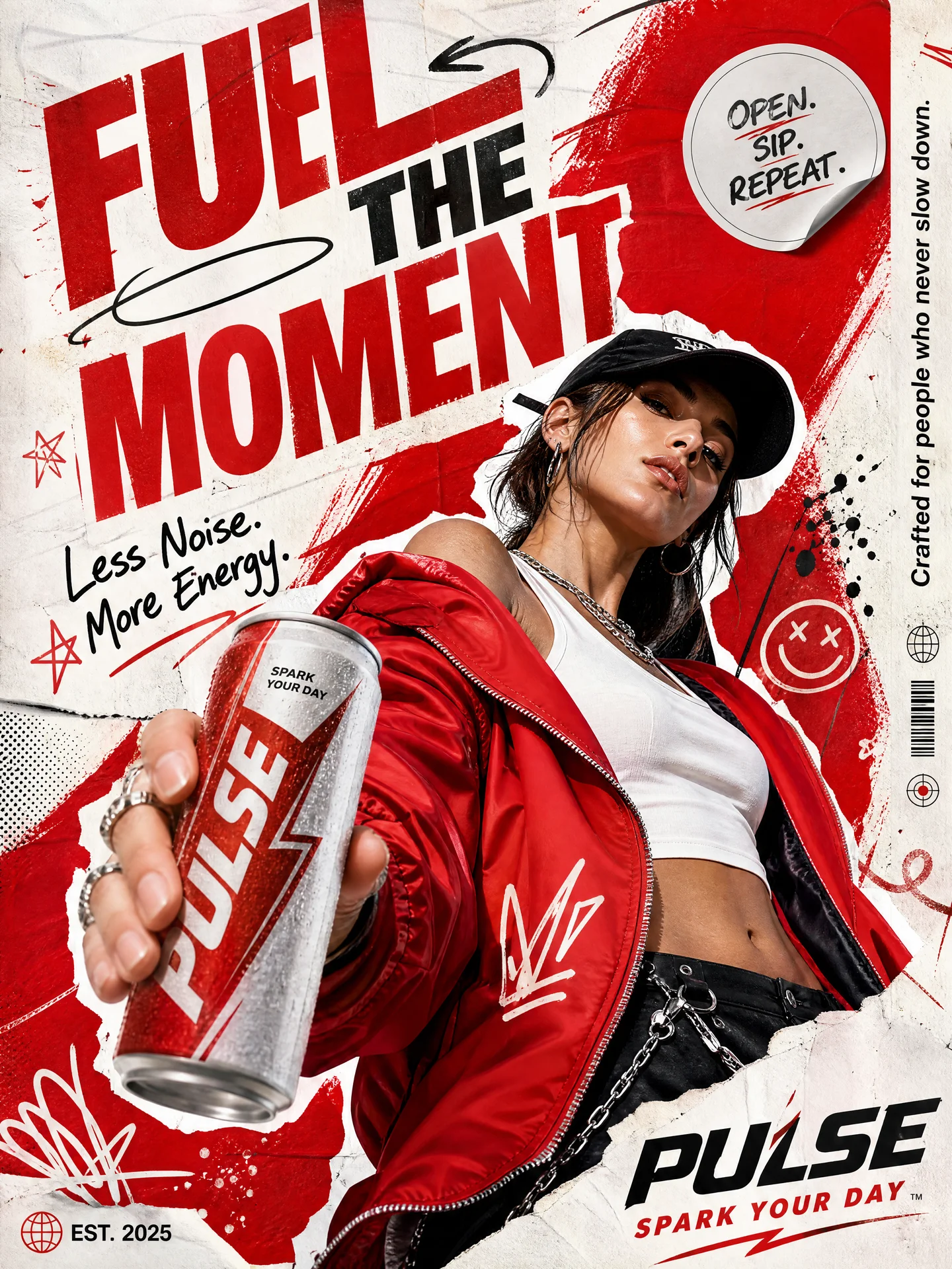 Modern commercial advertising poster for a premi