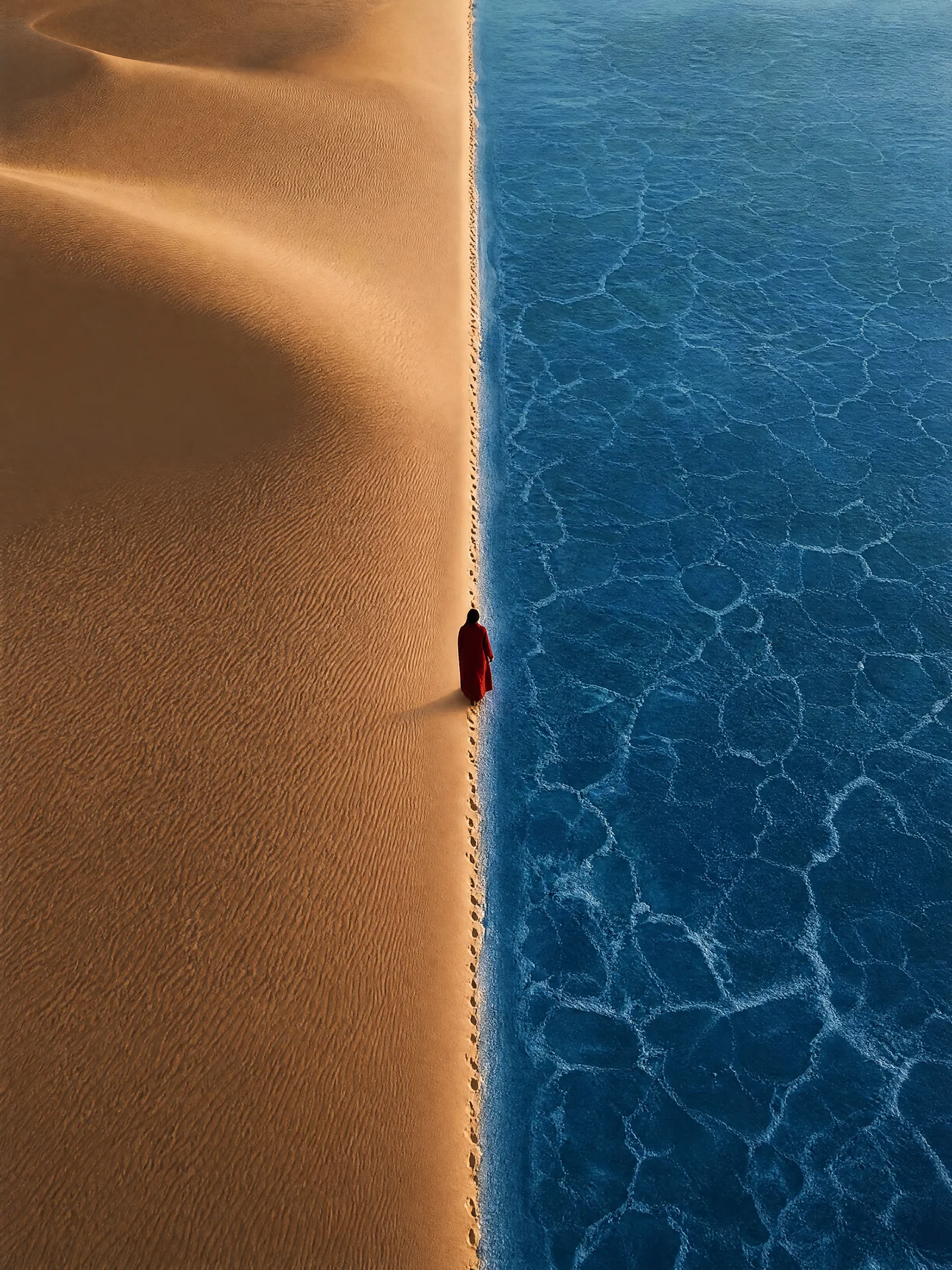 Minimalist surreal editorial artwork, perfectly