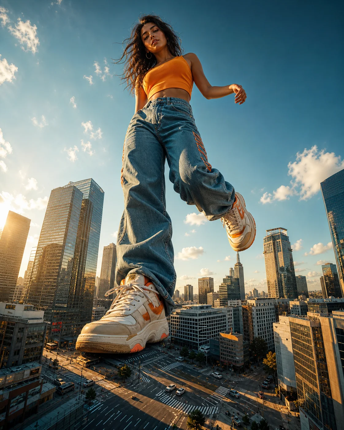 Surreal giant fashion editorial campaign. A styl