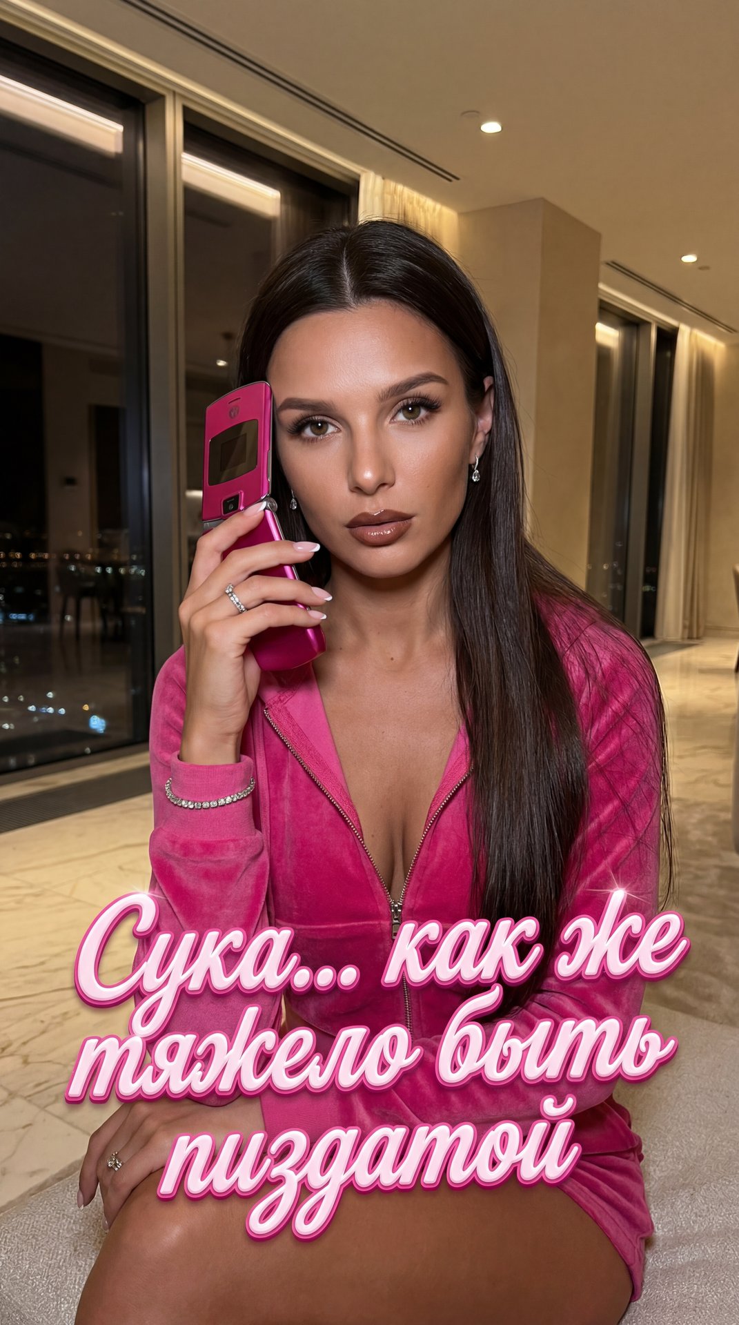 Use the reference woman's face. Preserve identity 100%. Exact facial structure, eyes, eyebrows, nose, lips, cheekbones, jawline, skin tone and recognizability must remain identical to the reference image.

Ultra-realistic luxury Y2K Goddess portrait.

A b