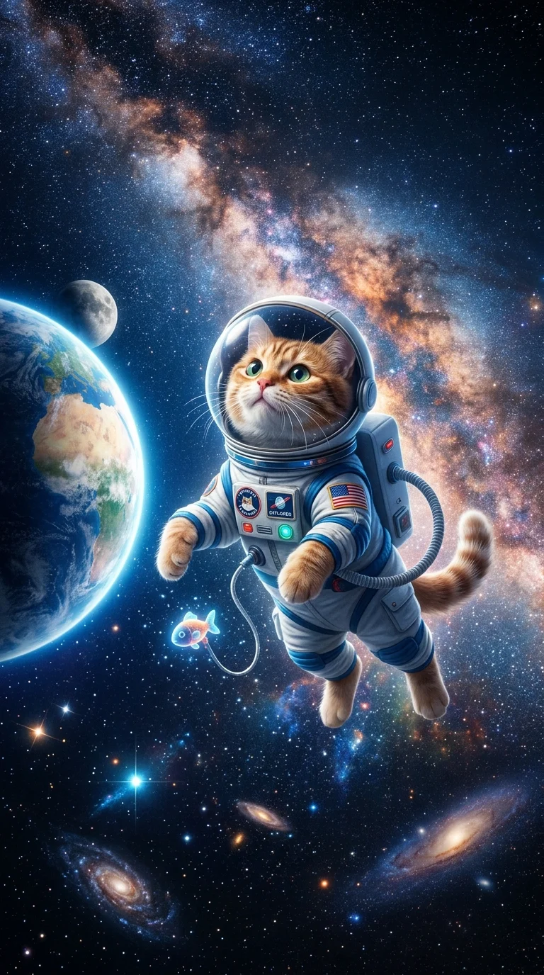 Нарисуй котика в космосе