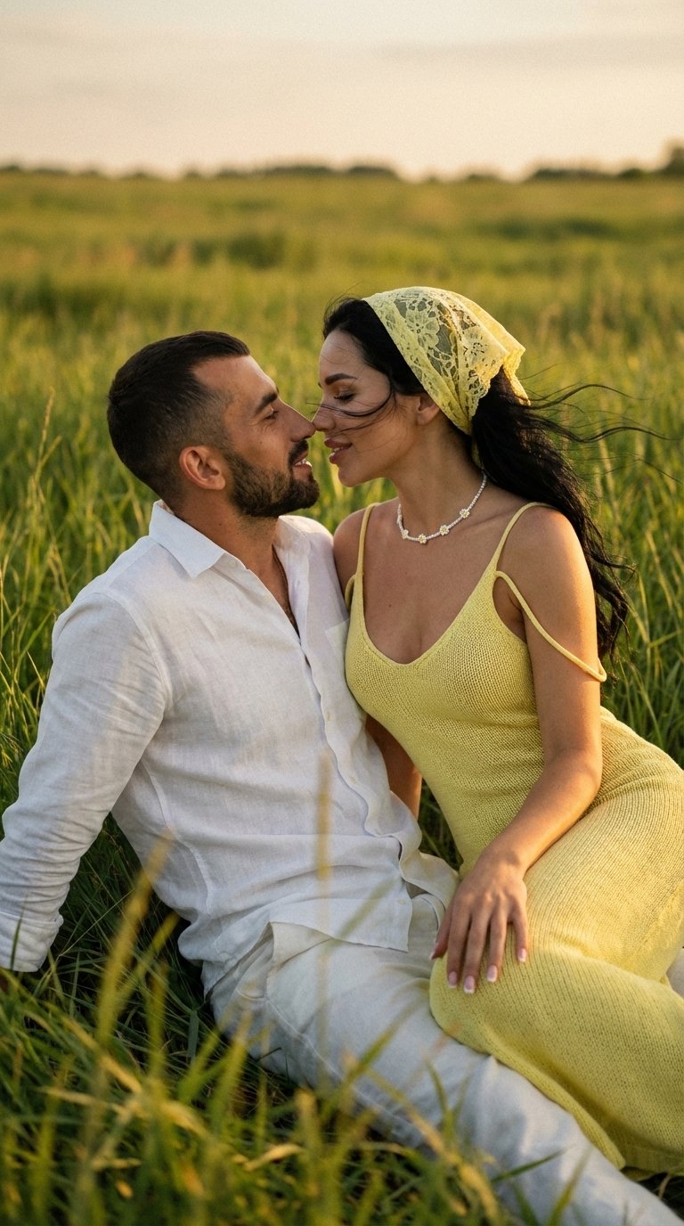 Use the uploaded photo as the exact identity reference for both faces. Keep both faces identical to the input image (same facial structure, eyes, lips, skin tone and proportions).

In the frame there are only two people — a man and a woman. The scene is c
