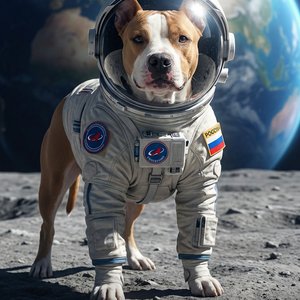 Фотореалистичное изображение, вертикальный формат 9:16, полный рост, космическая сцена.

❗️ABSOLUTE IDENTITY LOCK 1:1 — строго сохранить внешность питомца без изменений (морда, окрас, пропорции, текстура шерсти).

Композиция строго:
питомец в центре кадра