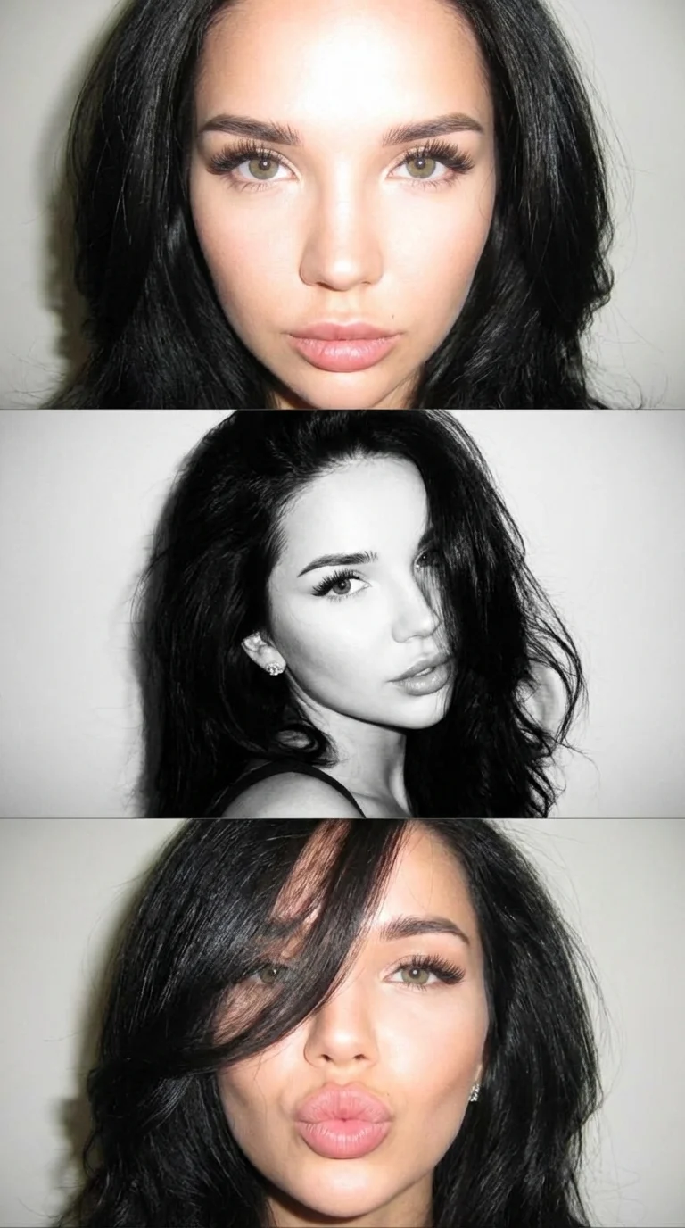Collage of three early-2000s Y2K flash photos 9: