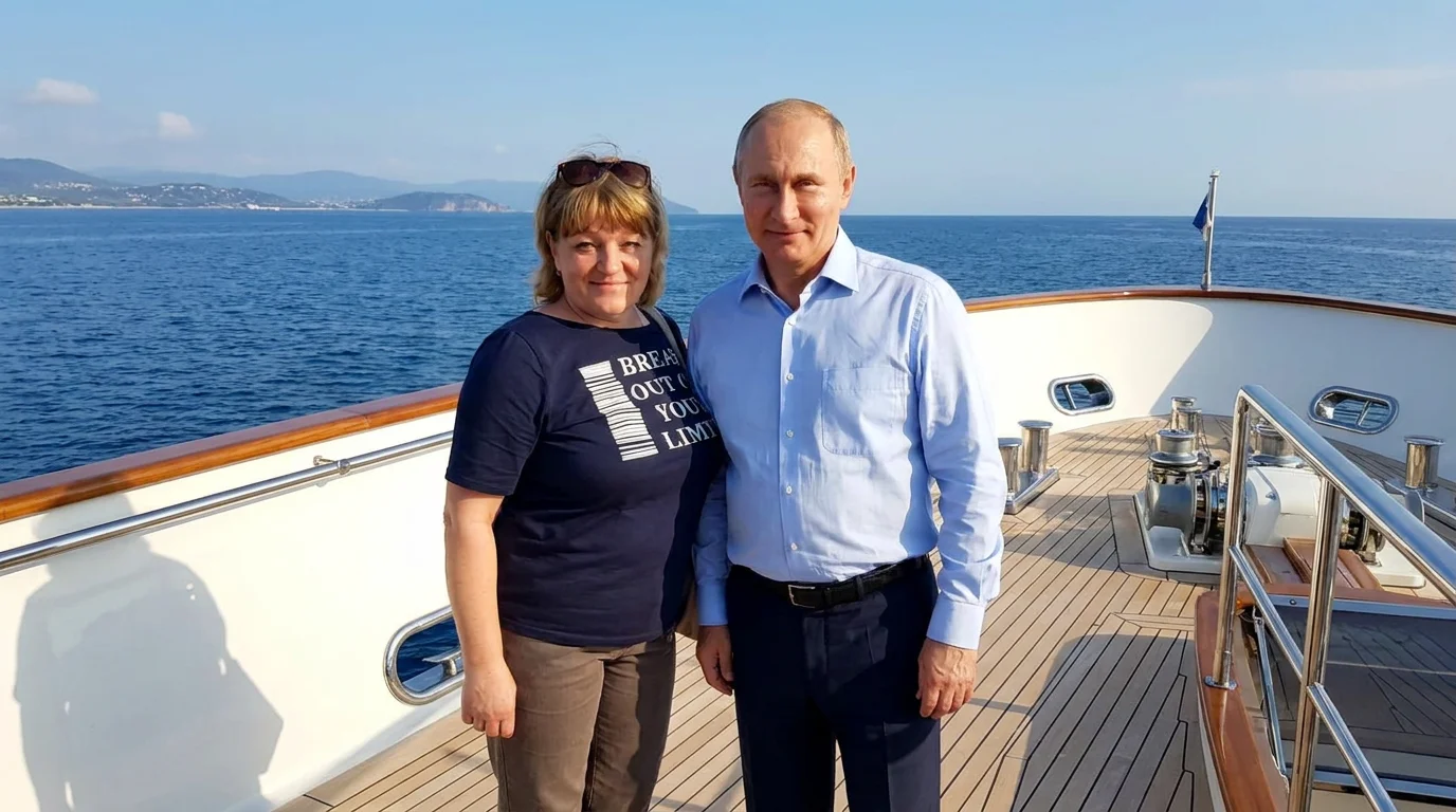 Замени фон на яхту и добавь Владимира Путина