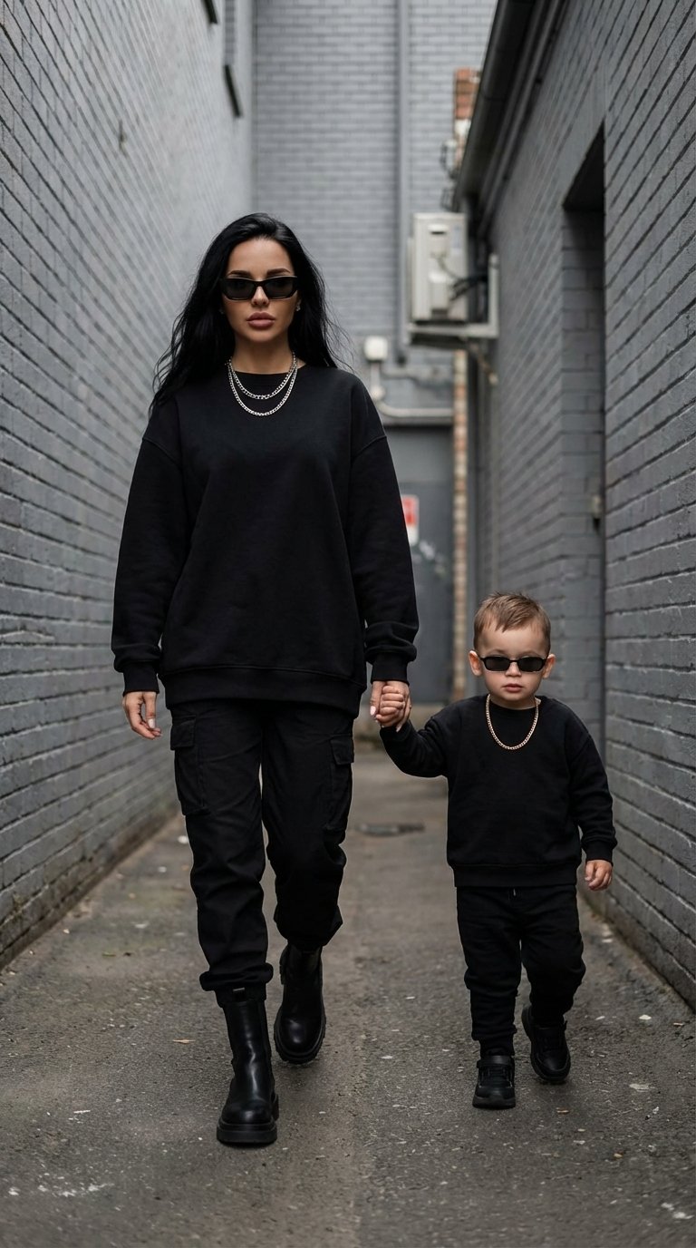 Use the uploaded photo as the exact identity reference for the people. Keep the faces identical to the uploaded image (same facial structure, skin tone, eyes, hairstyle and proportions). Recreate the same scene and composition exactly.

A stylish woman an