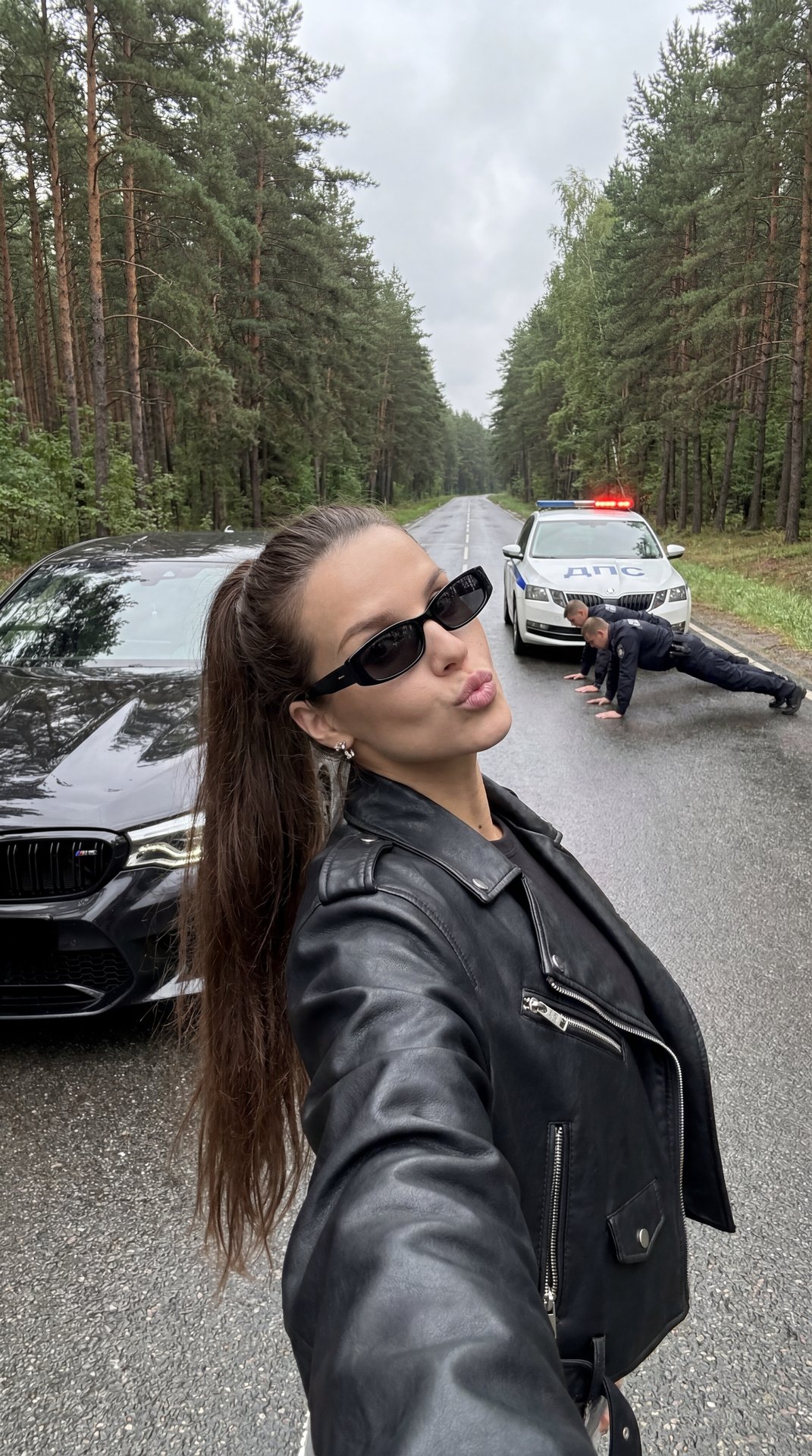 Отжимания на трассе