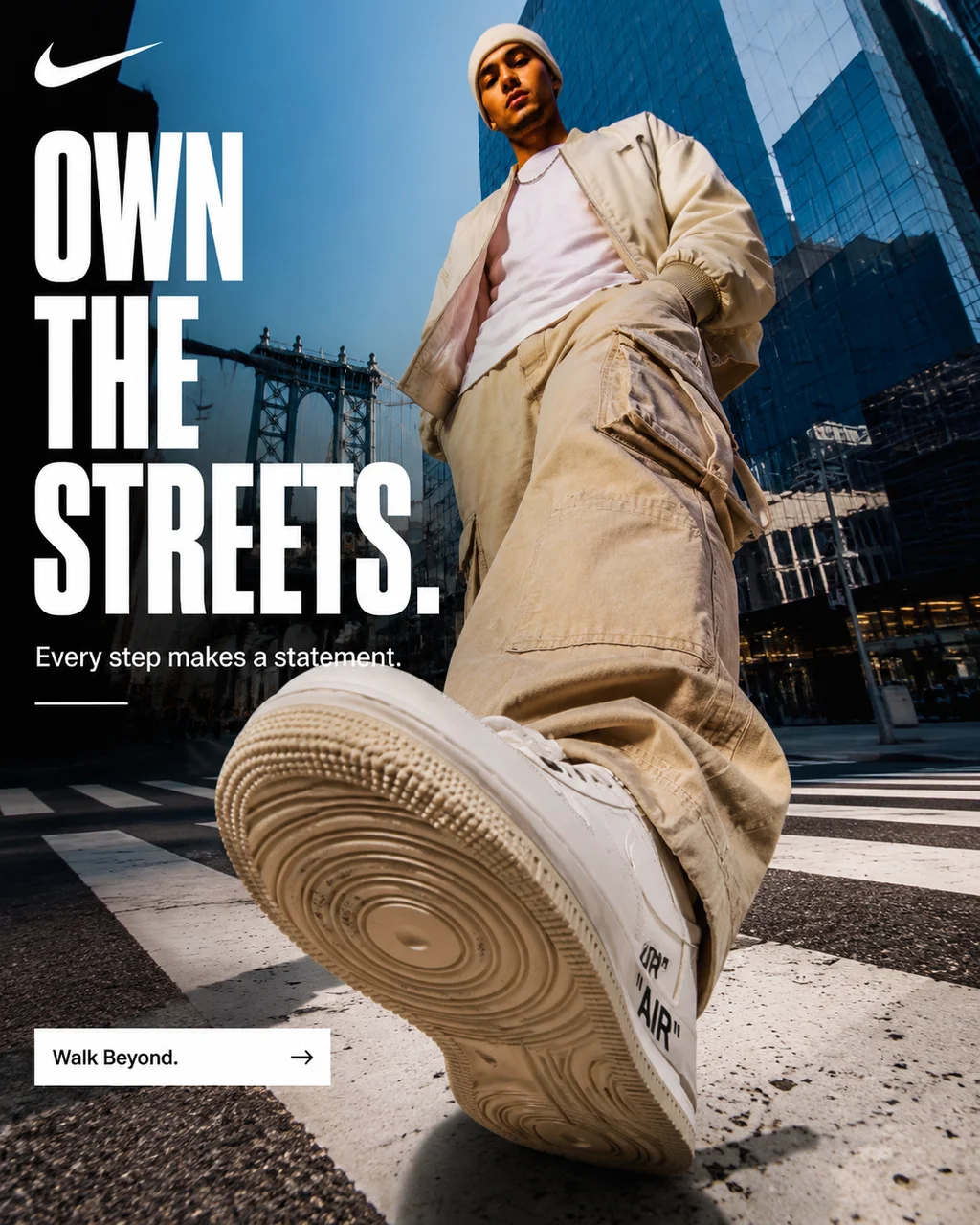 Premium streetwear footwear advertising campaign
