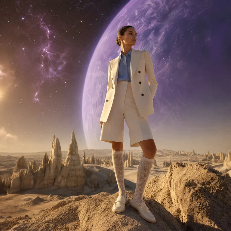 A cinematic luxury fashion editorial set on an a