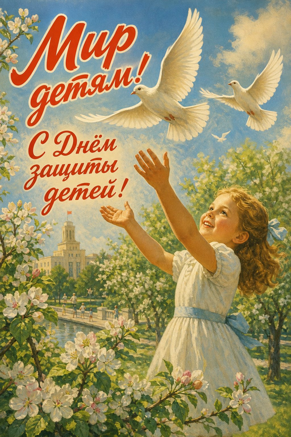 Открытка голуби
