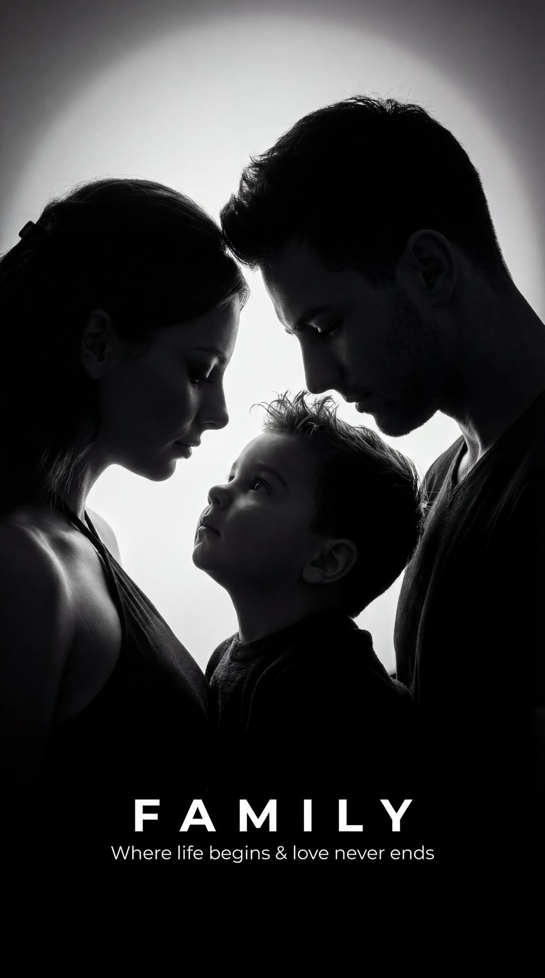 Use the uploaded image ONLY for face and identity reference of all subjects. Do not alter facial structure, skin tone, age, or likeness. Maintain accurate identity for each person.
Create a 4:5 aspect ratio, high-contrast black-and-white cinematic silhoue