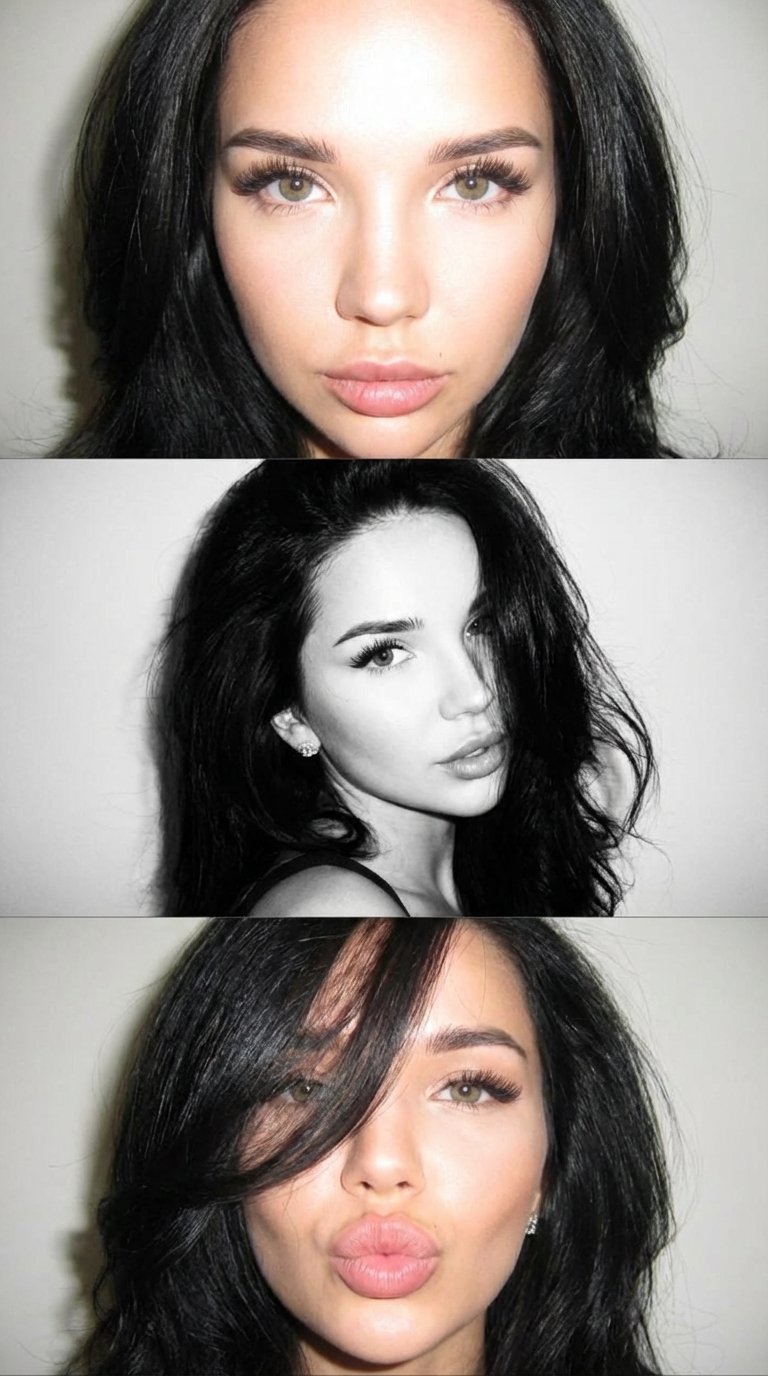 Collage of three early-2000s Y2K flash photos 9: