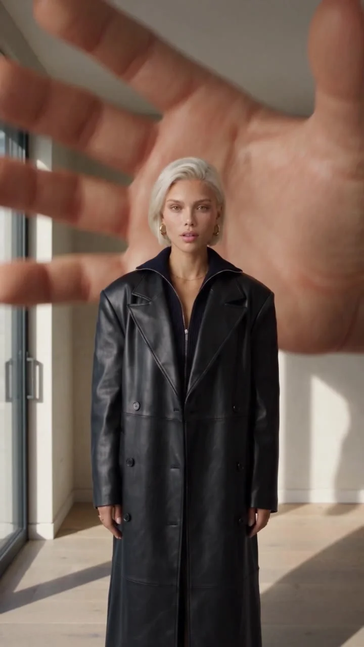 Use the uploaded character storyboard as the primary identity reference. Keep the exact same female character, same face, same hairstyle, same body proportions, same age, and same outfit. Create a highly realistic live-action cinematic video in a real mod