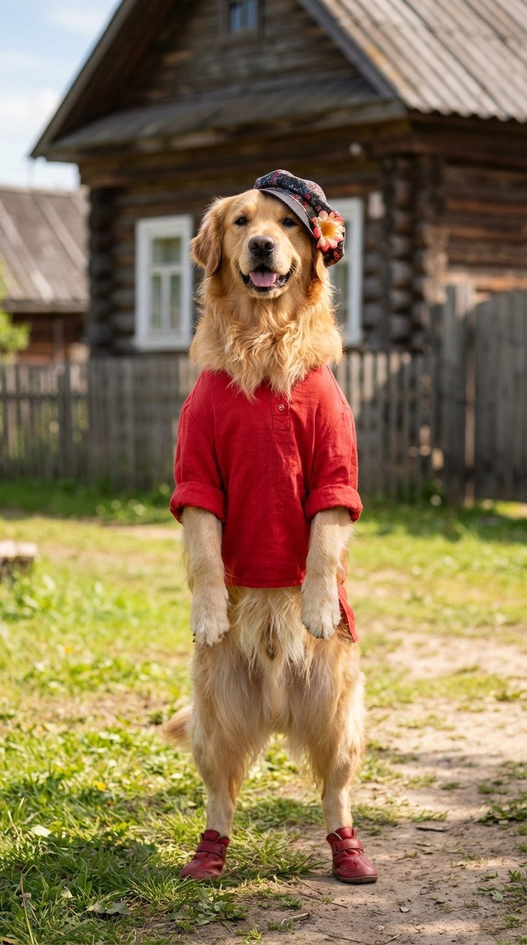 Собака в деревне