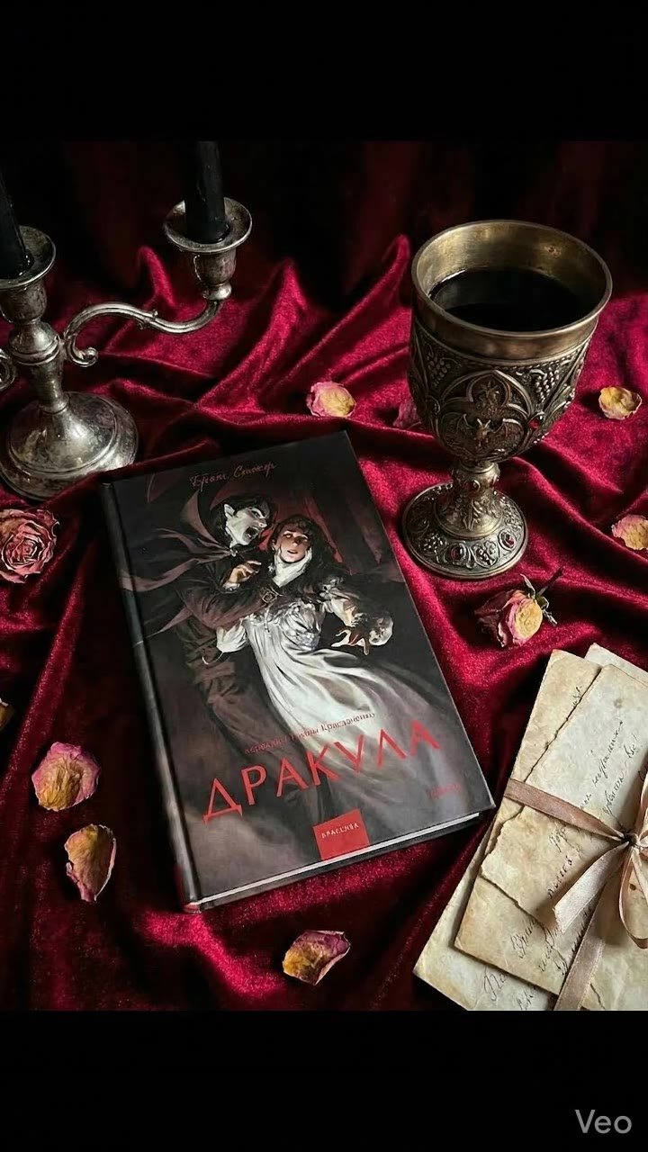 Нужно чтобы в бокал капала кровь , а рядом с книгой на красную тряпку опускались лепестки роз