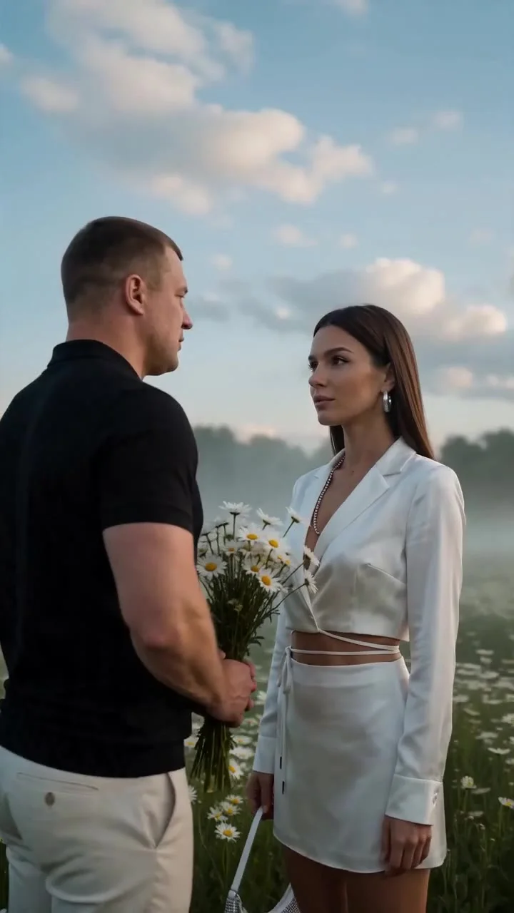 Промпт: A cinematic 10-second one-take still over a vast, windswept daisy field under a bright blue summer sky with soft clouds. Natural daylight, gentle breeze rustling flowers and fabric
- calm, nostalgic, poetic, airy.
Setup: @BOY @image_1  and @GIRL @