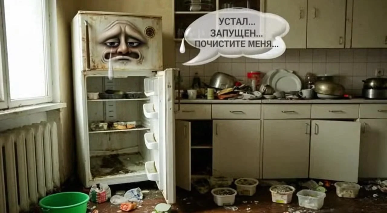 Холодильник говорит 
За мной перестали следить 
И вовремя убирать испорчены  продукты , меня не чистят и не моют
Я очень устал